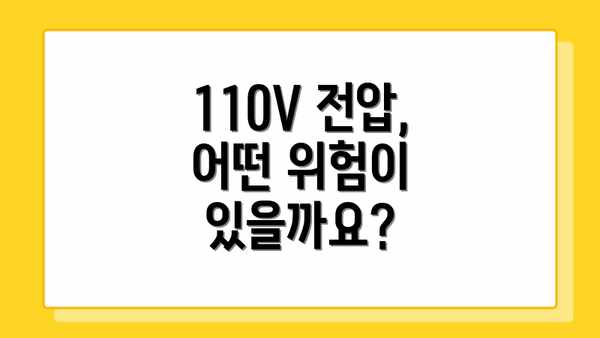110V 전압, 어떤 위험이 있을까요?