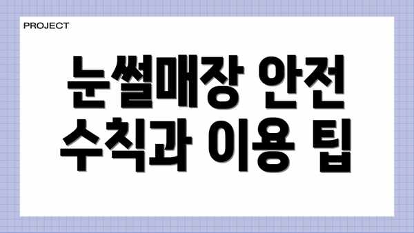 눈썰매장 안전 수칙과 이용 팁