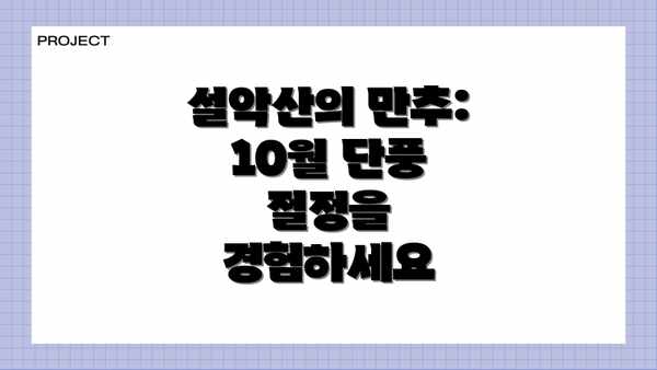 설악산의 만추: 10월 단풍 절정을 경험하세요