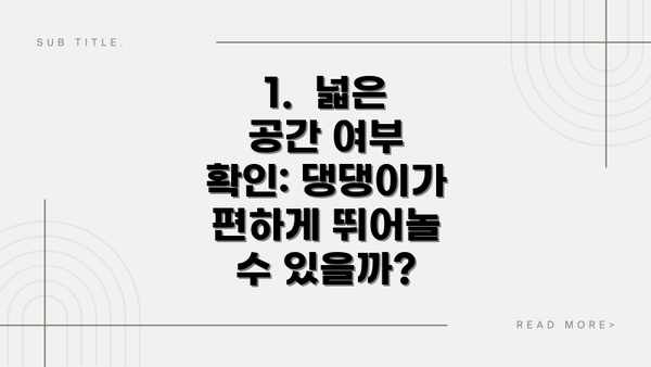 1.  넓은 공간 여부 확인: 댕댕이가 편하게 뛰어놀 수 있을까?