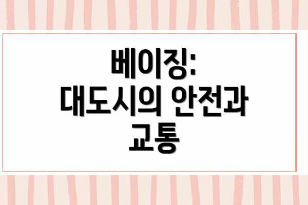 베이징: 대도시의 안전과 교통