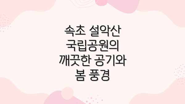 속초 설악산 국립공원의 깨끗한 공기와 봄 풍경