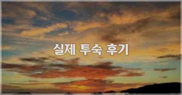 💬 실제 투숙 후기