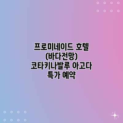 프로미네이드 호텔 (바다전망) 코타키나발루 아고다 특가 예약 프로미네이드 호텔 (바다전망) 코타키나발루 아고다 특가 예약