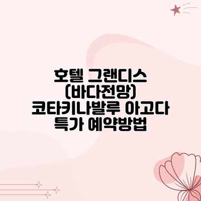 호텔 그랜디스 (바다전망) 코타키나발루 아고다 특가 예약방법 호텔 그랜디스 (바다전망) 코타키나발루 아고다 특가 예약방법