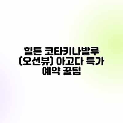 힐튼 코타키나발루 (오션뷰) 아고다 특가 예약 꿀팁 힐튼 코타키나발루 (오션뷰) 아고다 특가 예약 꿀팁