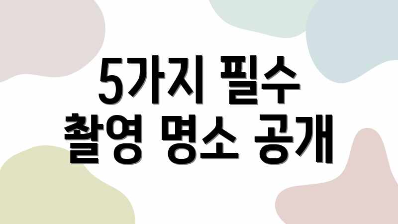 5가지 필수 촬영 명소 공개