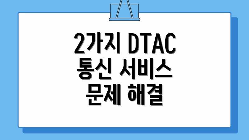 2가지 DTAC 통신 서비스 문제 해결