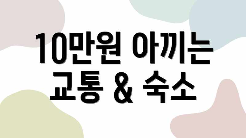 10만원 아끼는 교통 & 숙소