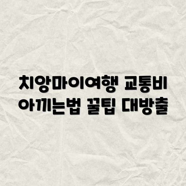 치앙마이 여행, 교통비 절약될까? 치앙마이 여행, 교통비 절약될까?