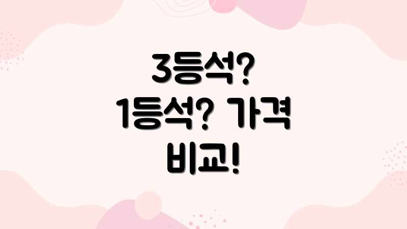 3등석? 1등석? 가격 비교!