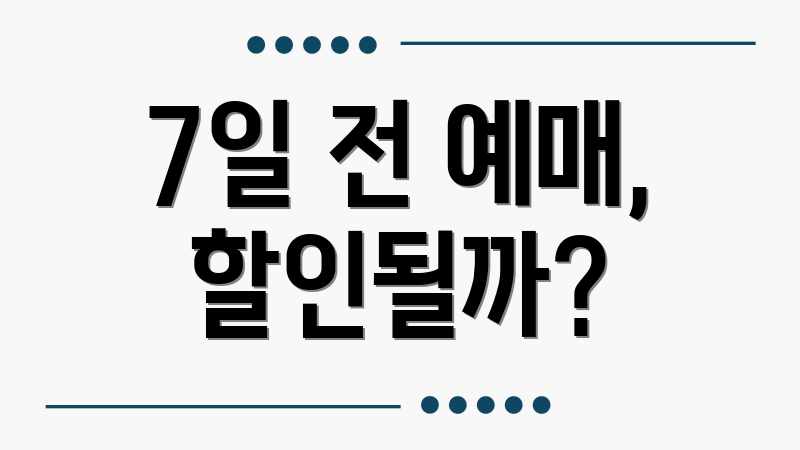 7일 전 예매, 할인될까?