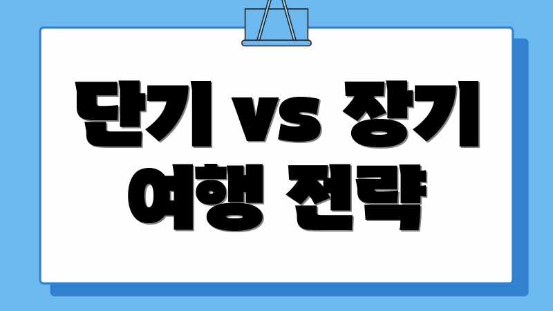 단기 vs 장기 여행 전략