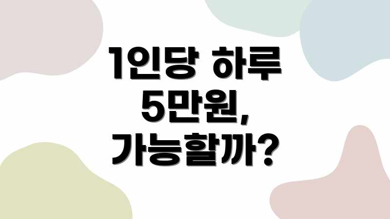 1인당 하루 5만원, 가능할까?