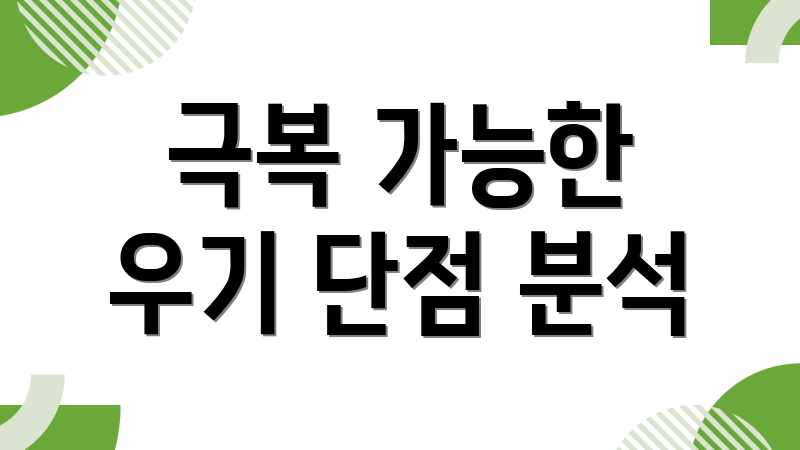 극복 가능한 우기 단점 분석