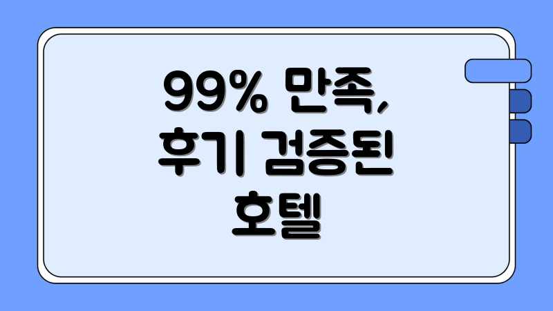 99% 만족, 후기 검증된 호텔
