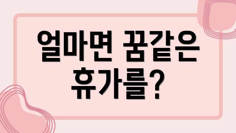 얼마면 꿈같은 휴가를?