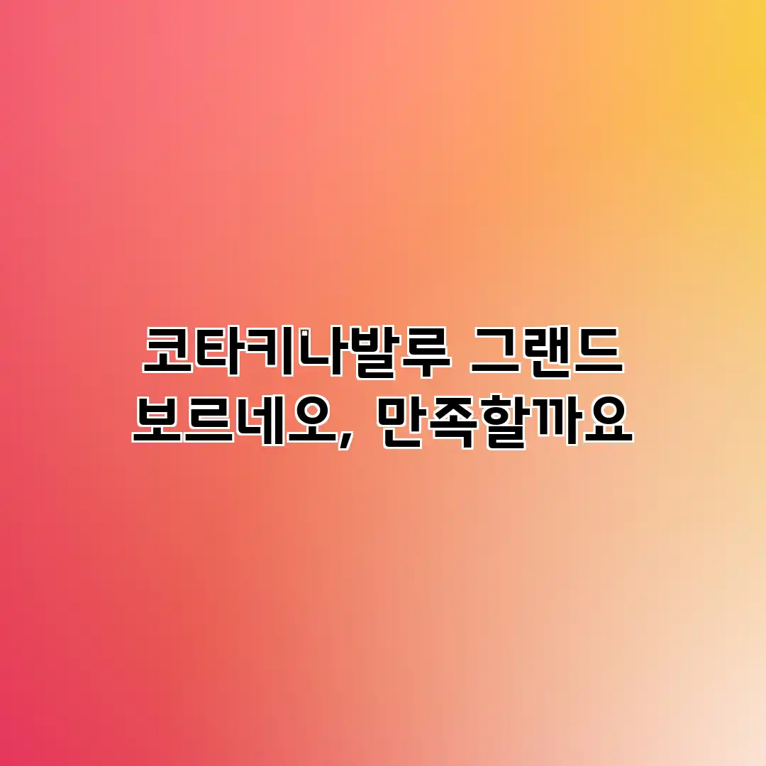 코타키나발루 그랜드 보르네오, 만족할까요? 코타키나발루 그랜드 보르네오, 만족할까요?