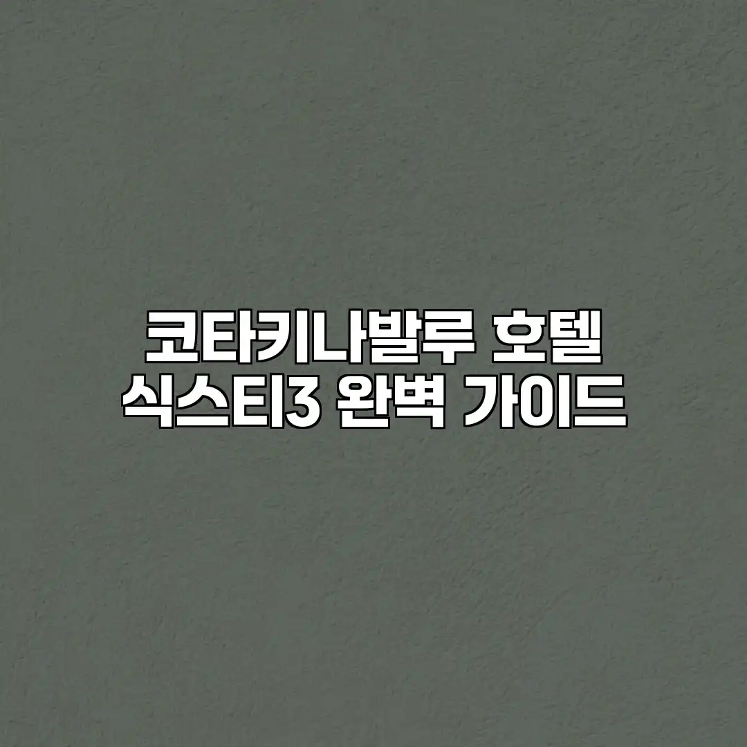 코타키나발루 호텔 식스티3 완벽 가이드 코타키나발루 호텔 식스티3 완벽 가이드