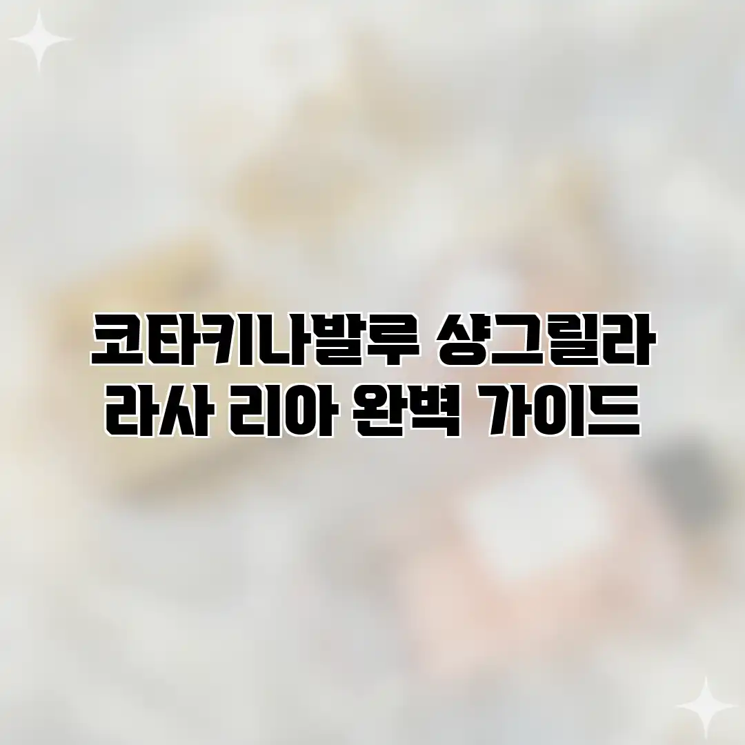 코타키나발루 샹그릴라 라사 리아 완벽 가이드 코타키나발루 샹그릴라 라사 리아 완벽 가이드