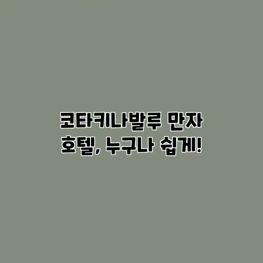 코타키나발루 만자 호텔, 누구나 쉽게! 코타키나발루 만자 호텔, 누구나 쉽게!