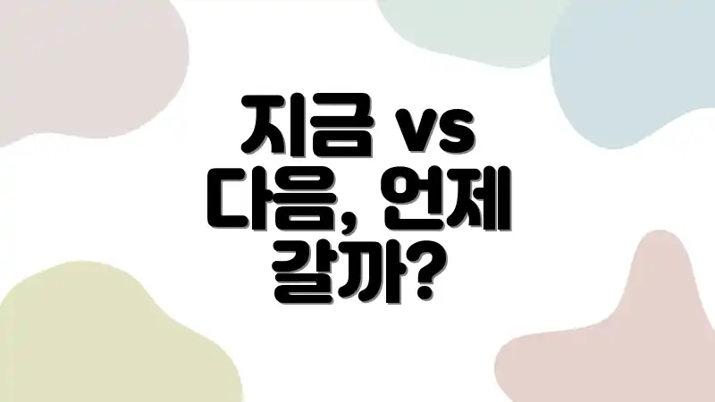 지금 vs 다음, 언제 갈까?