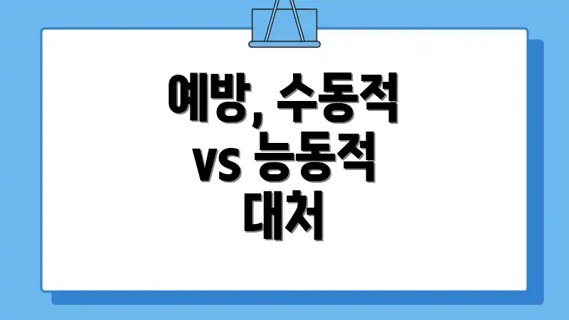 예방, 수동적 vs 능동적 대처