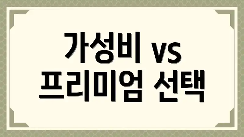 가성비 vs 프리미엄 선택