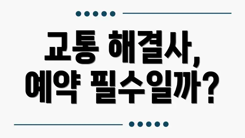 교통 해결사, 예약 필수일까?