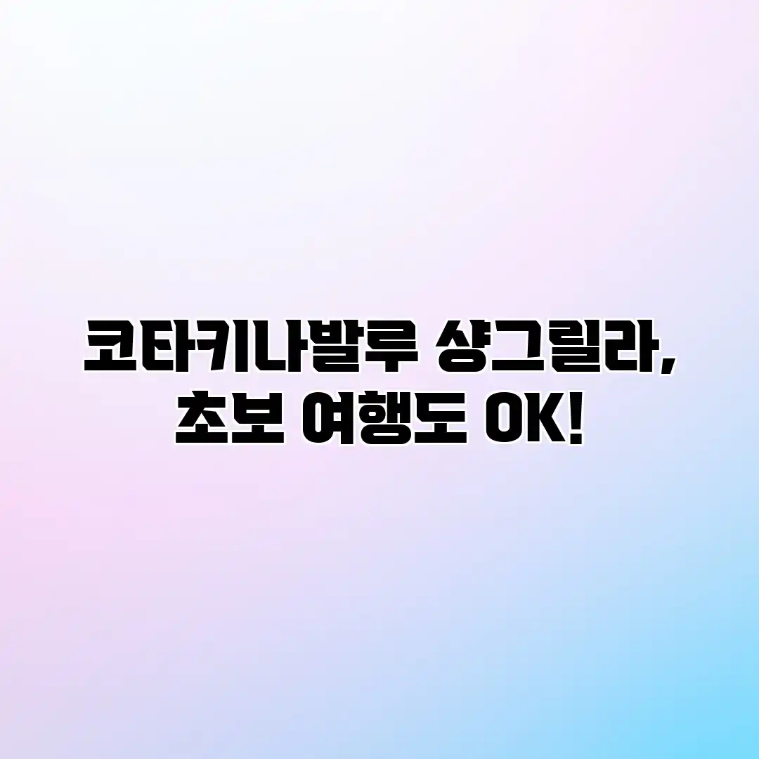 코타키나발루 샹그릴라, 초보 여행도 OK! 코타키나발루 샹그릴라, 초보 여행도 OK!