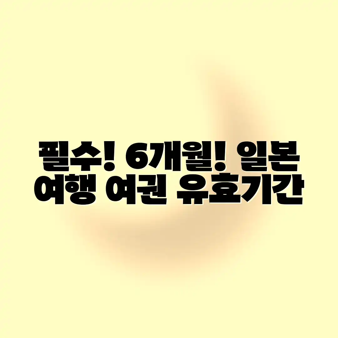 일본 여행 여권 유효기간, 6개월은 필수!